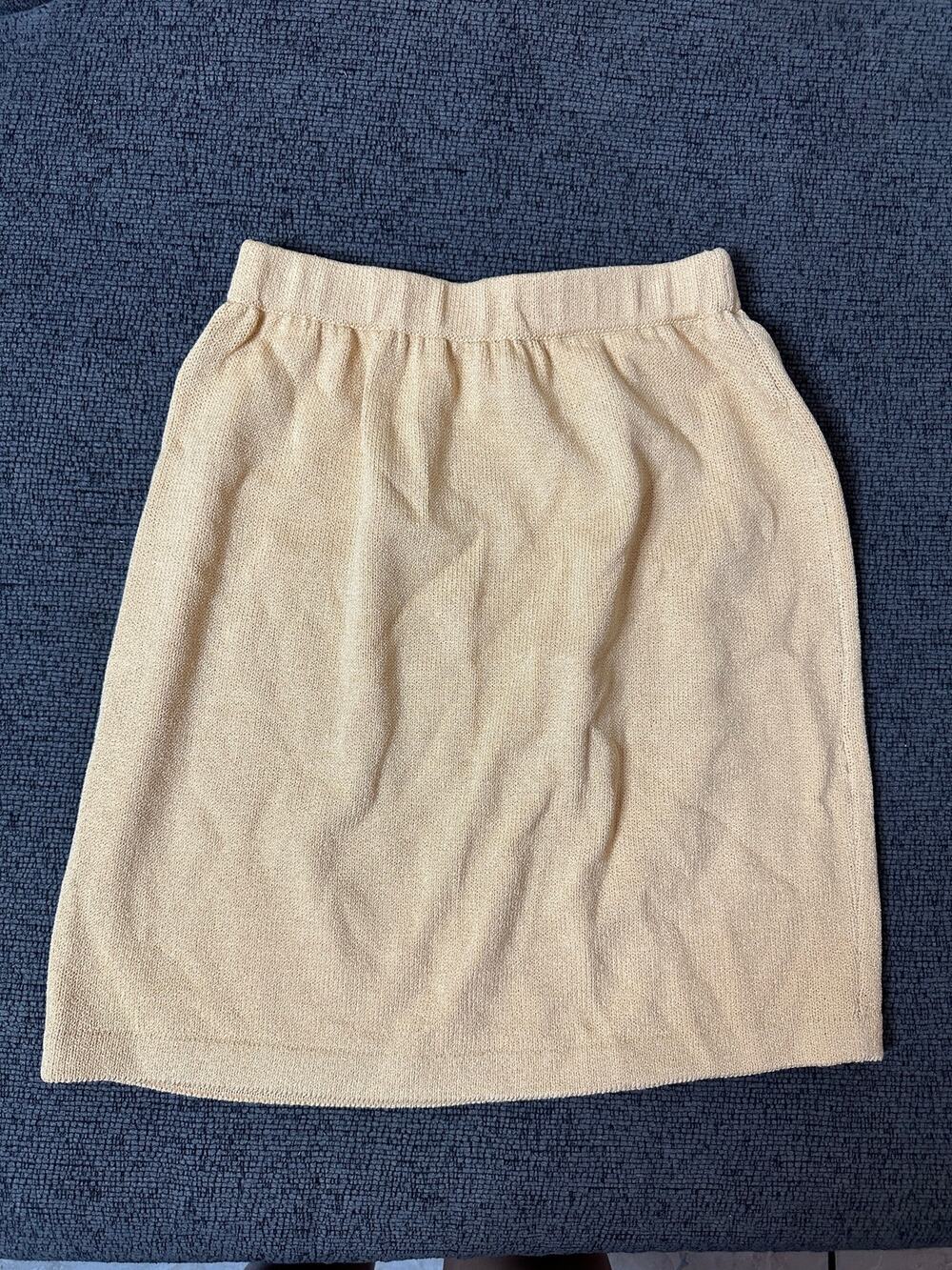 Vintage St. John Collection Marie Gray Santana Knit Skirt Yellow size 4